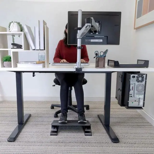 Alt view image 5 of 7 - Mount-It! Adjustable Ergonomic Foot Rest - Black