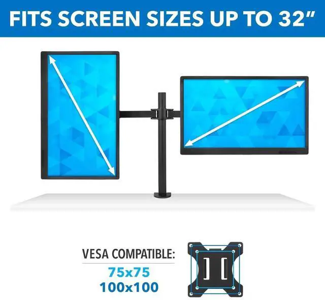 Alt view image 6 of 9 - Mount-It! Dual Monitor Desk Mount | Fits Up to 32" Screens | Full Motion Gaming VESA Mount