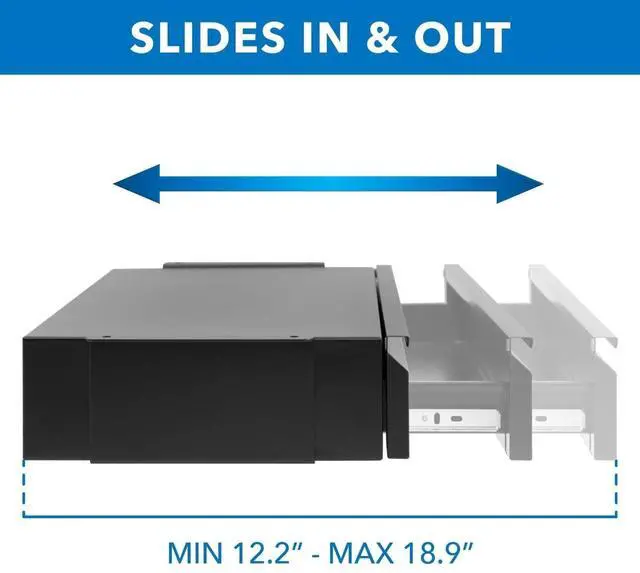 Alt view image 4 of 7 - Mount-It! Under Desk Pull-Out Drawer Kit with Smooth Sliding Track | Office Storage Organizer | Mounts to Desktops Tables and Workbenches Over 0.71 Inches Thick