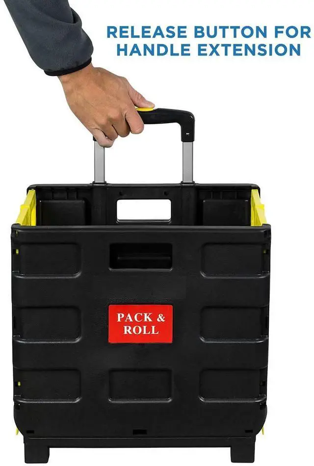 Alt view image 7 of 7 - Mount-It! Rolling Utility Cart Folding and Collapsible Hand Crate on Wheels 55 Lbs Capacity