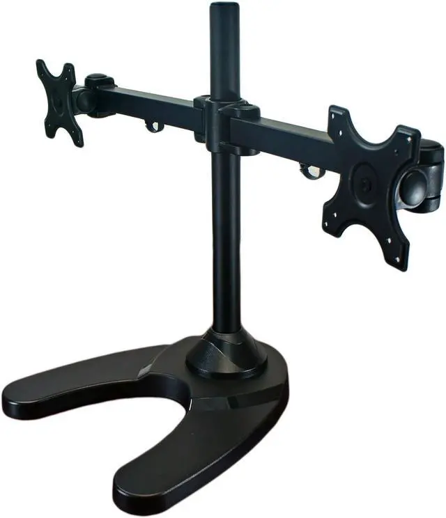 Alt view image 3 of 14 - Mount-It! Dual Monitor Stand | 24" Max Screen Size | Free Standing