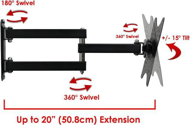 Alt view image 2 of 20 - Mount-It! Full-Motion TV Wall Mount for 23" to 55" Flat Screens (MI-2065L)