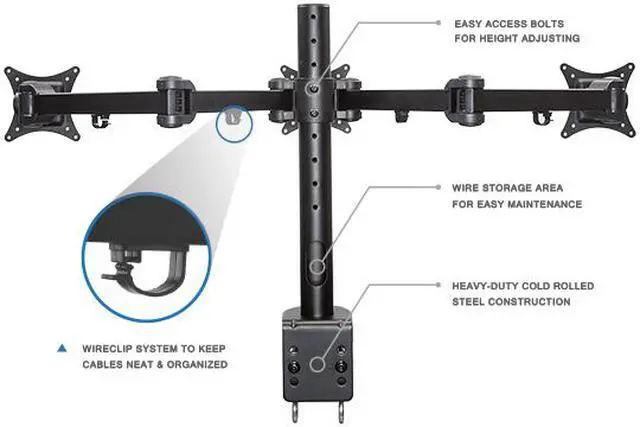 Alt view image 3 of 9 - Mount-It! Triple Monitor Desk Mount | 24" Max Screen Size