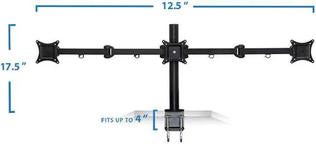 Alt view image 5 of 9 - Mount-It! Triple Monitor Desk Mount | 24" Max Screen Size