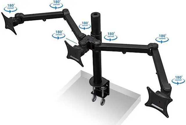 Alt view image 6 of 9 - Mount-It! Triple Monitor Desk Mount | 24" Max Screen Size