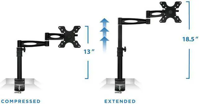 Alt view image 3 of 20 - Mount-It! Single Monitor Desk Mount Arm | Fits Up to 30" Screens