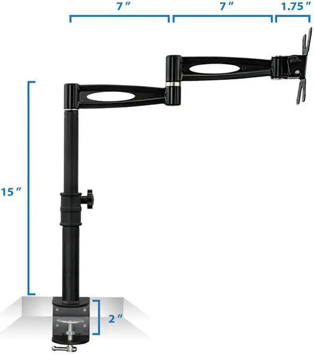 Alt view image 4 of 20 - Mount-It! Single Monitor Desk Mount Arm | Fits Up to 30" Screens