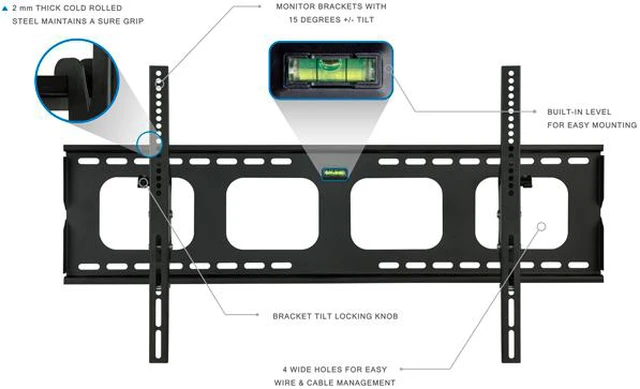 Alt view image 2 of 20 - Mount-It! Tilting TV Mount | Fits 40"-80" TVs | Max VESA 850x450