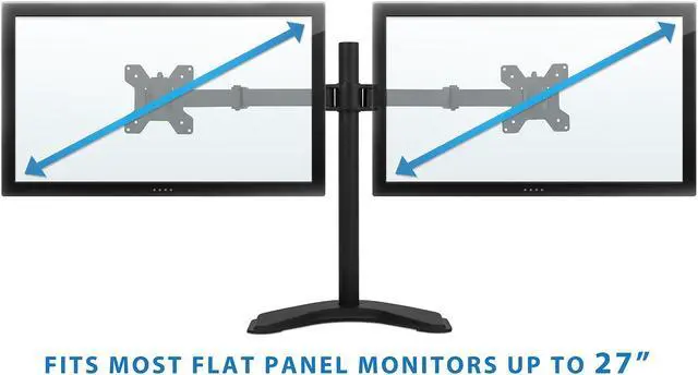 Alt view image 2 of 17 - Mount-It! Dual Monitor Stand | Fits Up to 32" Screens | Full Motion Arms