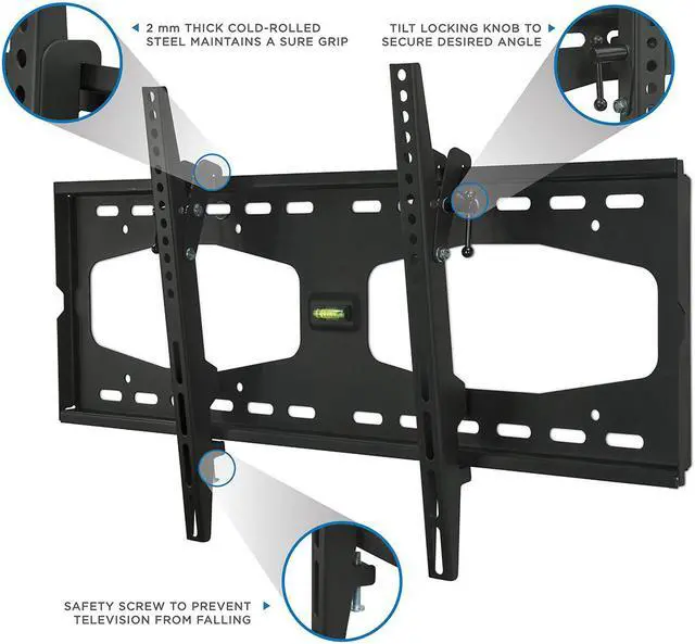 Alt view image 4 of 13 - Mount-It! TV Wall Mount with Tilt for 32" to 55" Flat Screen Displays (MI-1131L)