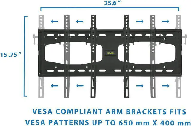 Alt view image 5 of 13 - Mount-It! TV Wall Mount with Tilt for 32" to 55" Flat Screen Displays (MI-1131L)