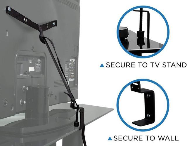 Main image of Mount-It! TV Safety Straps for Child and Baby Proofing |Secures to TV Stand and Walls