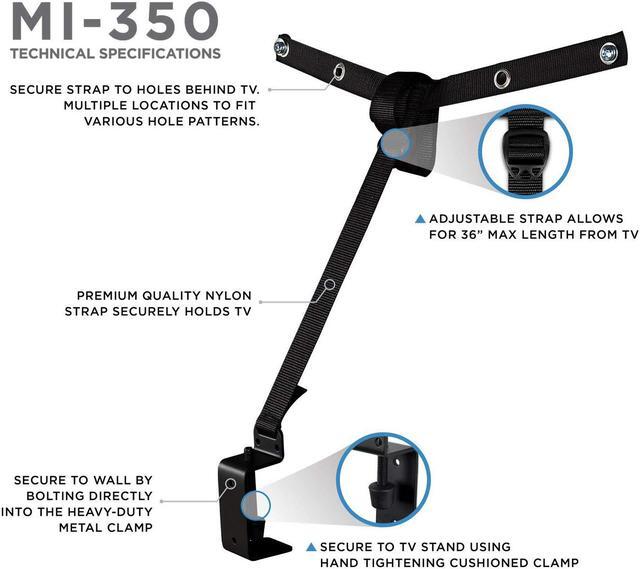 Alt view image 3 of 12 - Mount-It! TV Safety Straps for Child and Baby Proofing |Secures to TV Stand and Walls