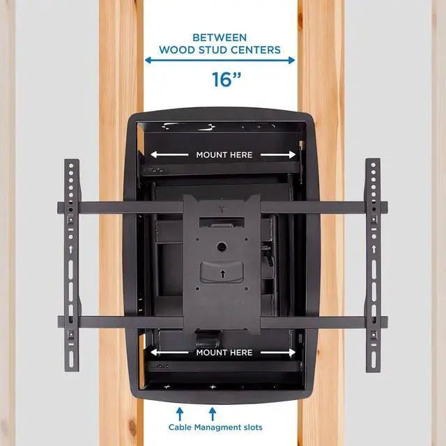 Alt view image 3 of 14 - Mount-It! Recessed TV Wall Mount | In-Wall TV Bracket for Flush Installation | Fits Screen Sizes 32-70 Inch TVs