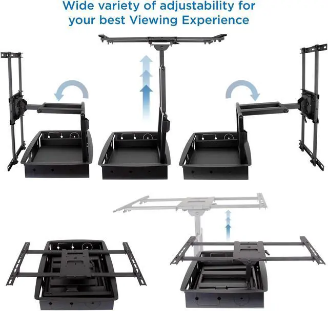 Alt view image 6 of 14 - Mount-It! Recessed TV Wall Mount | In-Wall TV Bracket for Flush Installation | Fits Screen Sizes 32-70 Inch TVs