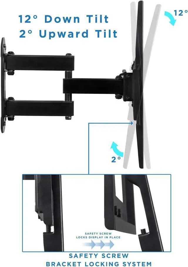 Alt view image 6 of 14 - Mount-It! Swivel TV Wall Mount Corner Bracket | Fits 32" -50" TVs