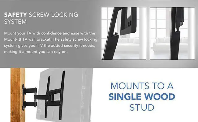 Alt view image 7 of 14 - Mount-It! Swivel TV Wall Mount Corner Bracket | Fits 32" -50" TVs