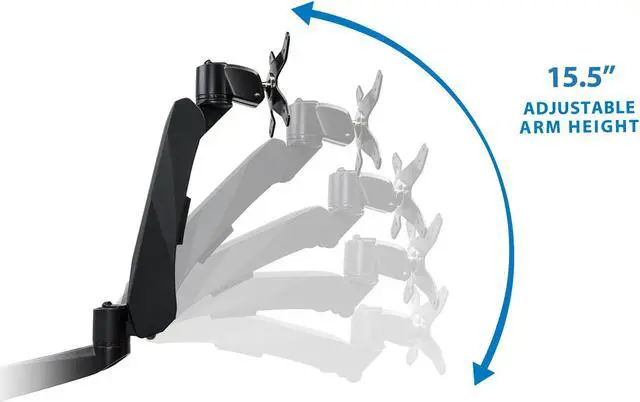 Alt view image 3 of 7 - Mount-It! Dual Monitor Desk Mount | Fits 13-24 Inch Screens | TAA Compliant | Black