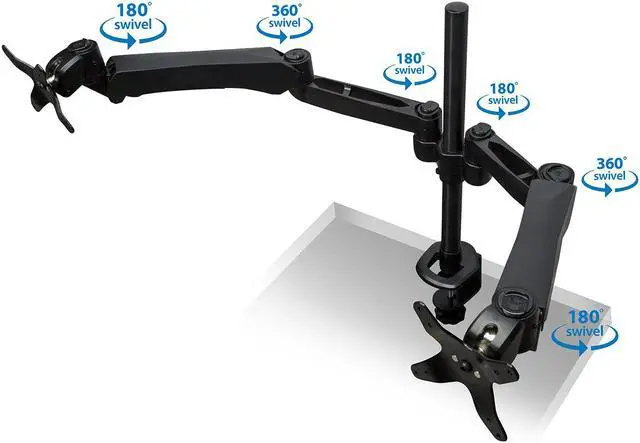Alt view image 5 of 7 - Mount-It! Dual Monitor Desk Mount | Fits 13-24 Inch Screens | TAA Compliant | Black