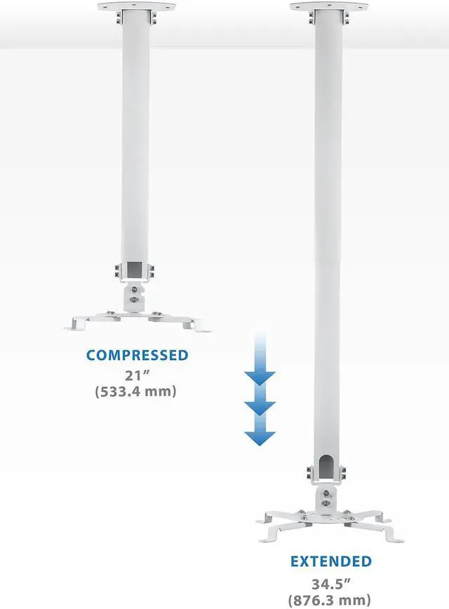 Alt view image 2 of 19 - Mount-It! Projector Ceiling Mount Height Adjustable Universal Stand (MI-606L)