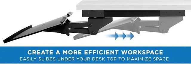 Alt view image 3 of 8 - Mount-It! Under Desk Computer Keyboard and Mouse Tray | Ergonomic Keyboard Drawer with Gel Wrist Pad | Black