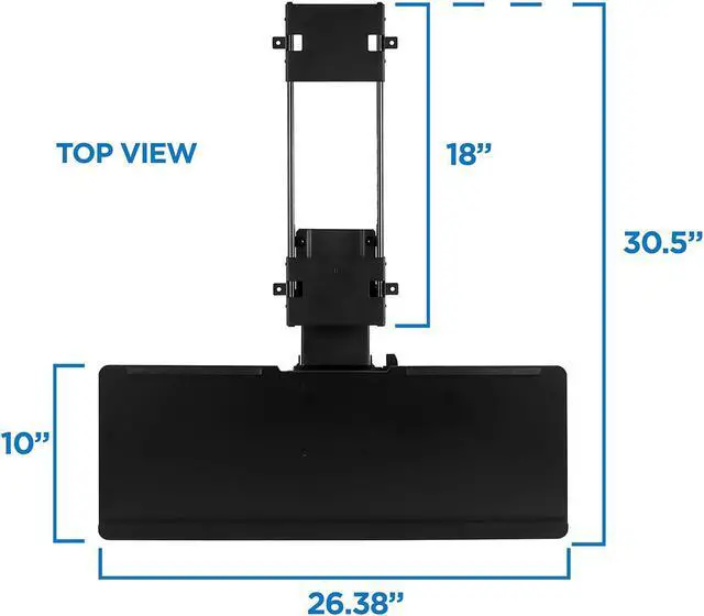 Alt view image 5 of 8 - Mount-It! Under Desk Computer Keyboard and Mouse Tray | Ergonomic Keyboard Drawer with Gel Wrist Pad | Black