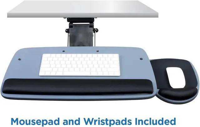Alt view image 7 of 7 - Mount-It! Under Desk Keyboard Tray with Ergonomic Wrist Rest Pad |17.25 Inch Track