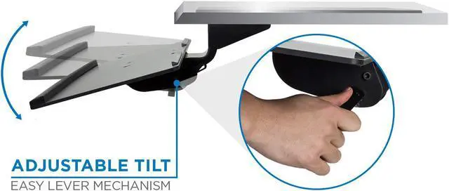 Alt view image 3 of 12 - Mount-It! Under Desk Keyboard Tray and Mouse Platform with Gel Wrist Pad | 17 Inch Track