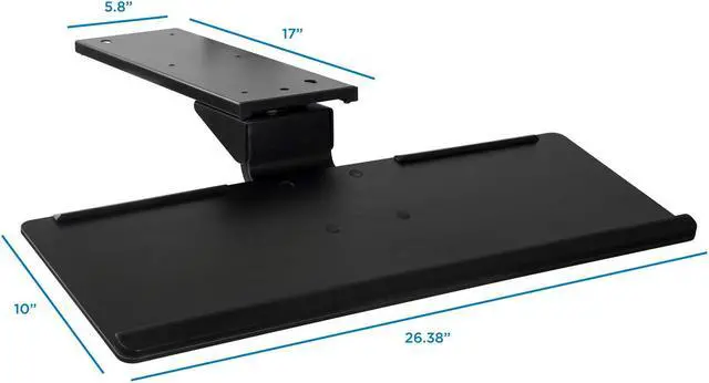 Alt view image 5 of 12 - Mount-It! Under Desk Keyboard Tray and Mouse Platform with Gel Wrist Pad | 17 Inch Track