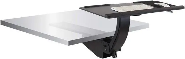 Main image of Mount-It! Sit Stand Keyboard Tray | Height Adjustable Under Desk Keyboard and Mouse Drawer | 26.5 Inch Wide Platform