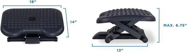 Alt view image 8 of 14 - Mount-It! Ergonomic Footrest - Adjustable Height & Angle