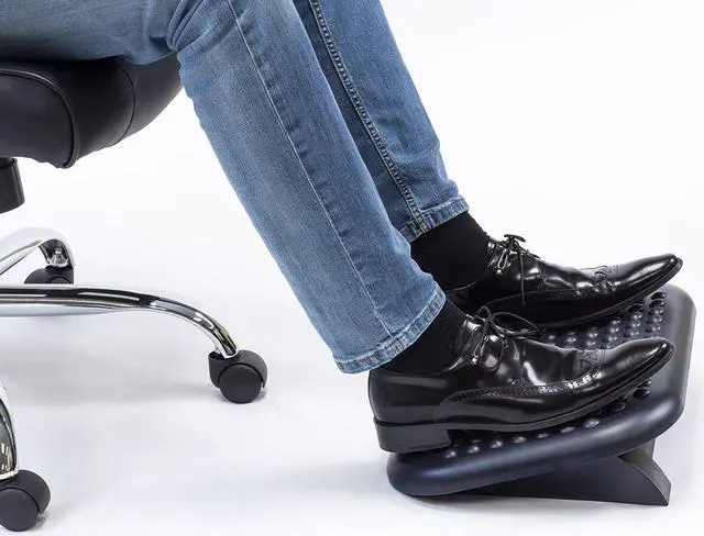 Alt view image 2 of 14 - Mount-It! Ergonomic Foot Rest Under Desk | Adjustable Tilt Footrest with Textured Massage Surface |  Black