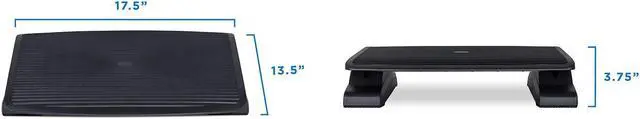 Alt view image 7 of 16 - Mount-It! Adjustable Ergonomic Foot Rest - Black