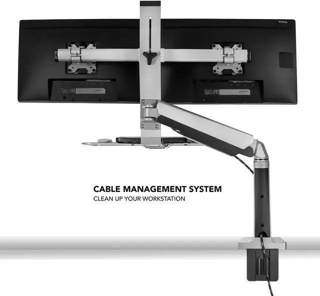 Alt view image 6 of 6 - Mount-It! Standing Desk Workstation with Dual Monitor Mount | Max 27" Screens