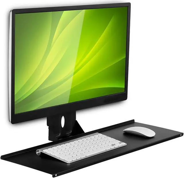 Main image of Mount-It! Monitor and Keyboard Wall Mount Standing Workstation | 26 Inch Wide Platform