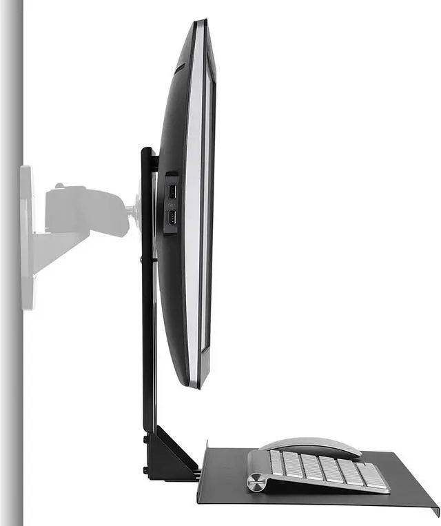 Alt view image 5 of 7 - Mount-It! Monitor and Keyboard Wall Mount Standing Workstation | 26 Inch Wide Platform