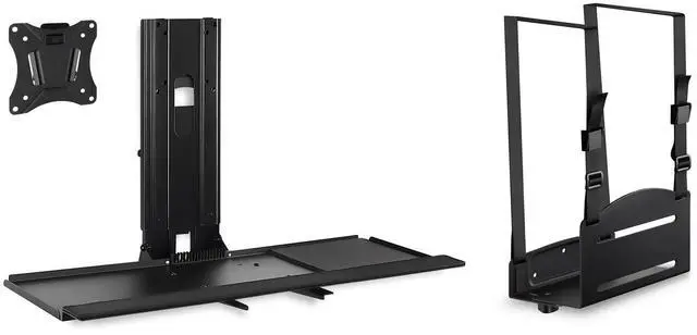 Alt view image 2 of 7 - Mount-It! Monitor and Keyboard Wall Mount with CPU Holder – MI-7919