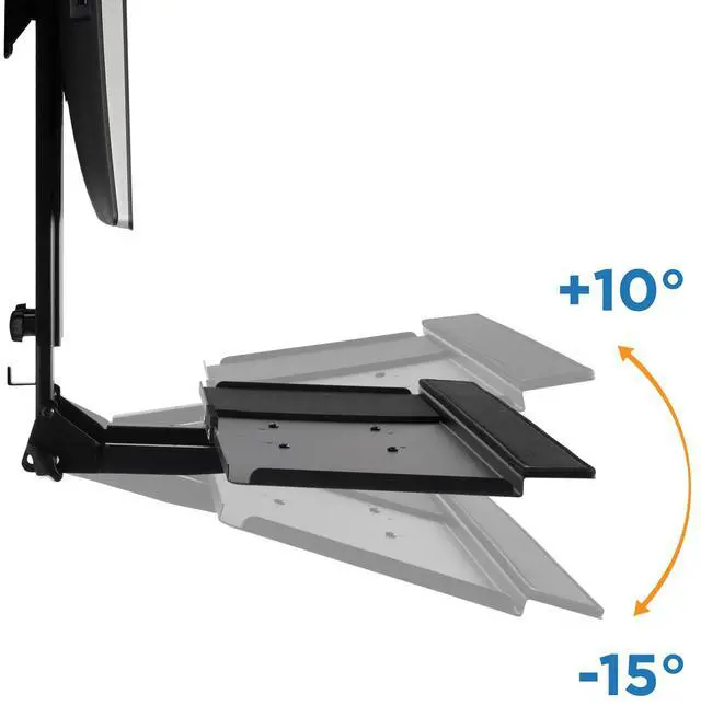 Alt view image 4 of 7 - Mount-It! Monitor and Keyboard Wall Mount with CPU Holder – MI-7919