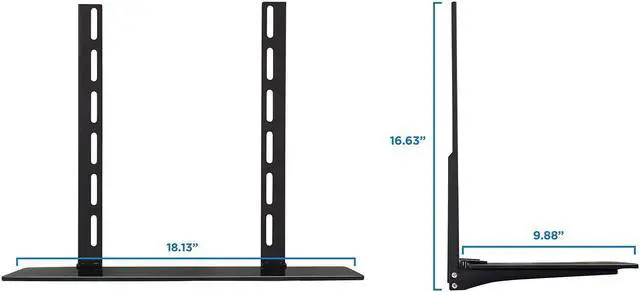 Alt view image 6 of 14 - Mount-It! TV Wall Mount Bracket for Cable Box DVD Player Stereo Components Shelf (1 Shelf) (MI-8401)