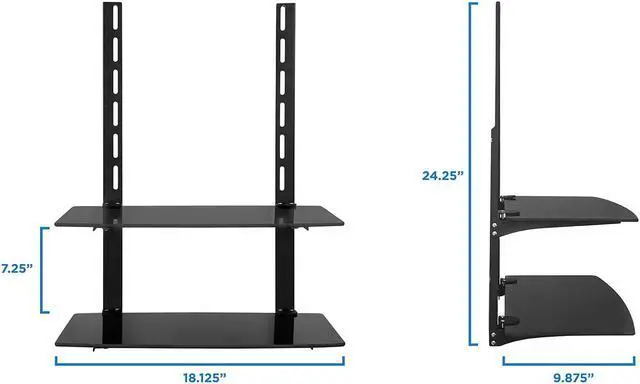 Alt view image 6 of 12 - Mount-It! TV Wall Mount Bracket Components Shelf (MI-8402)