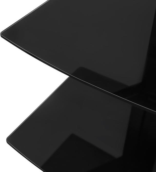 Alt view image 6 of 7 - Mount-It! Adjustable Floating Wall Mounted |Three Black Tempered Glass Shelves
