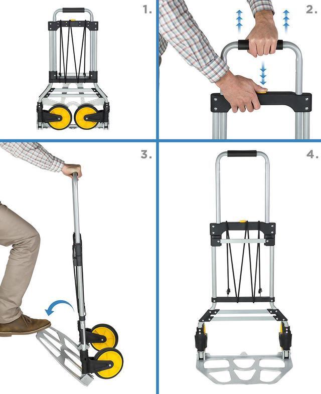 Alt view image 3 of 19 - Mount-It! Folding Hand Truck and Dolly with Telescoping Handle | 264 Lb Capacity