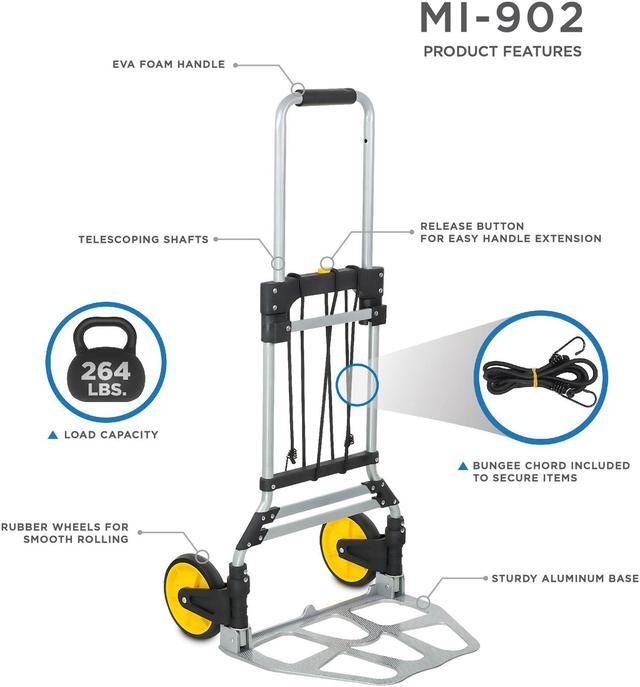 Alt view image 4 of 19 - Mount-It! Folding Hand Truck and Dolly with Telescoping Handle | 264 Lb Capacity