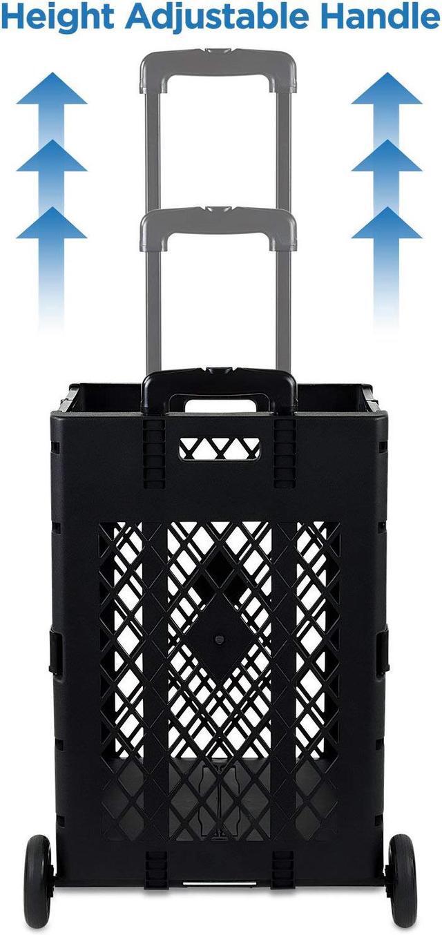 Alt view image 6 of 6 - Mount-It! Mesh Rolling Utility Cart | Folding and Collapsible Hand Crate on Wheels | 55 Lbs Capacity