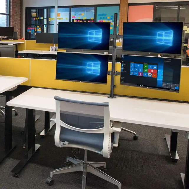 Alt view image 2 of 10 - Mount-It! Quad Monitor Mount | Fits Up to 32" Screens | 4 Screen Desk Stand