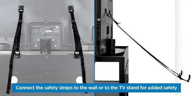 Alt view image 3 of 9 - Mount-It! Safety Straps for TV | Use for Furniture, Bookcase, Dresser and TV Stands | 2 Pack