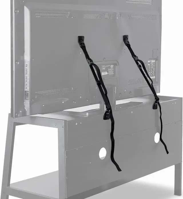 Alt view image 4 of 9 - Mount-It! Safety Straps for TV | Use for Furniture, Bookcase, Dresser and TV Stands | 2 Pack