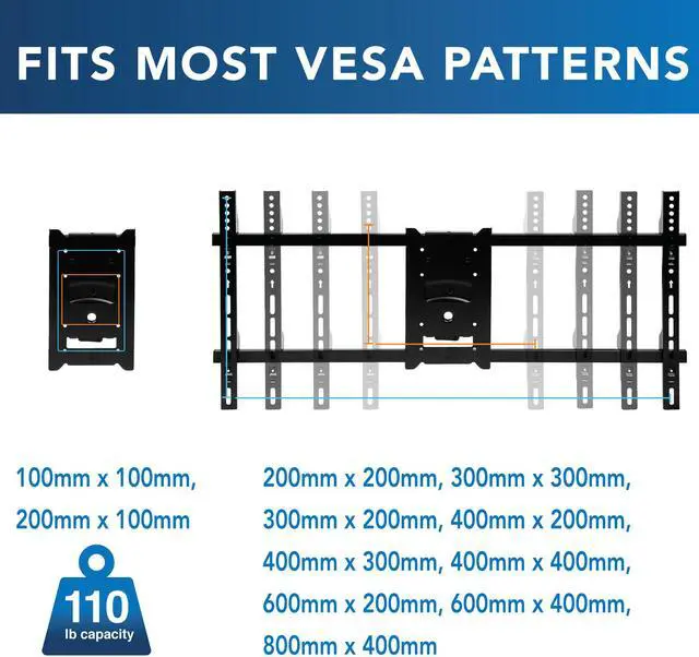 Alt view image 7 of 14 - Mount-It! Full Motion TV Mount| Fits 43"-80" TVs | 40 Inch Extension