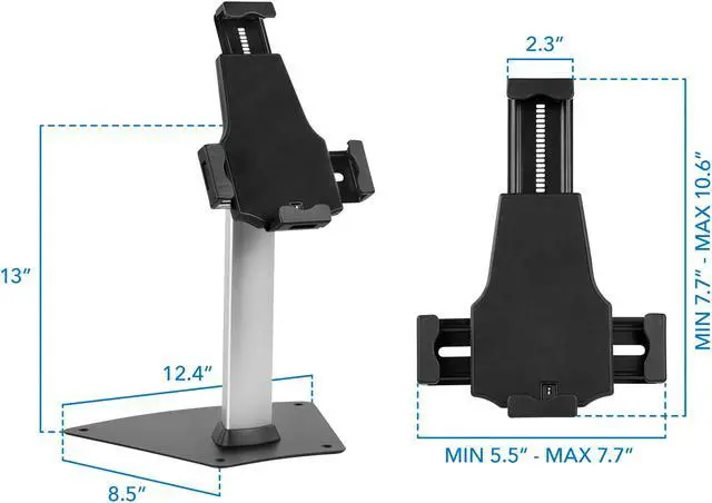 Alt view image 7 of 7 - Mount-It! Secure Universal Tablet Kiosk POS | Counter-top Stand | Fits iPad 7.9- 10.5 Inch Tablets