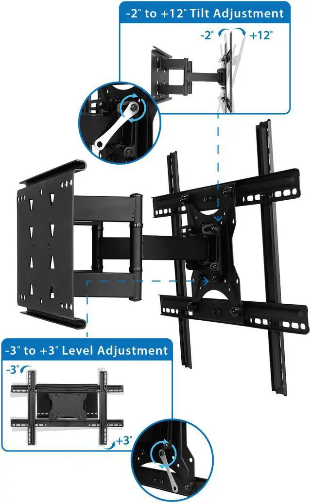 Alt view image 5 of 14 - Mount-It! Articulating Wall TV Mount 132 Lbs. Max. (MI-385)